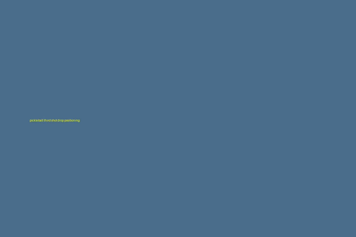 Top-down diagram of a pickleball court illustrating player positioning and the trajectory of a third shot drop